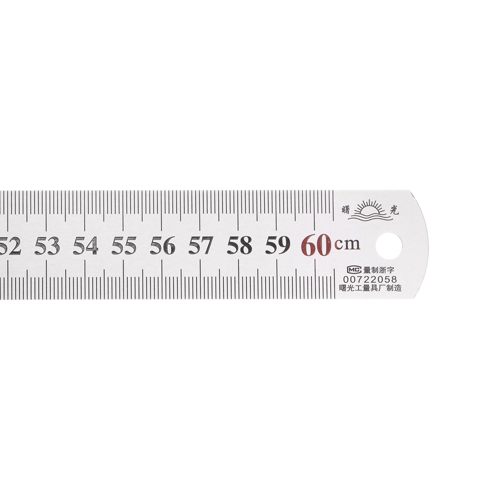 sourcing map Regla de Acero Inoxidable, 24" de Longitud x 1/28" de Espesor x 1-1/7" de Ancho, Herramientas de Medición de Borde Recto para Carpintería Pintura Artesanía, Tono Plateado