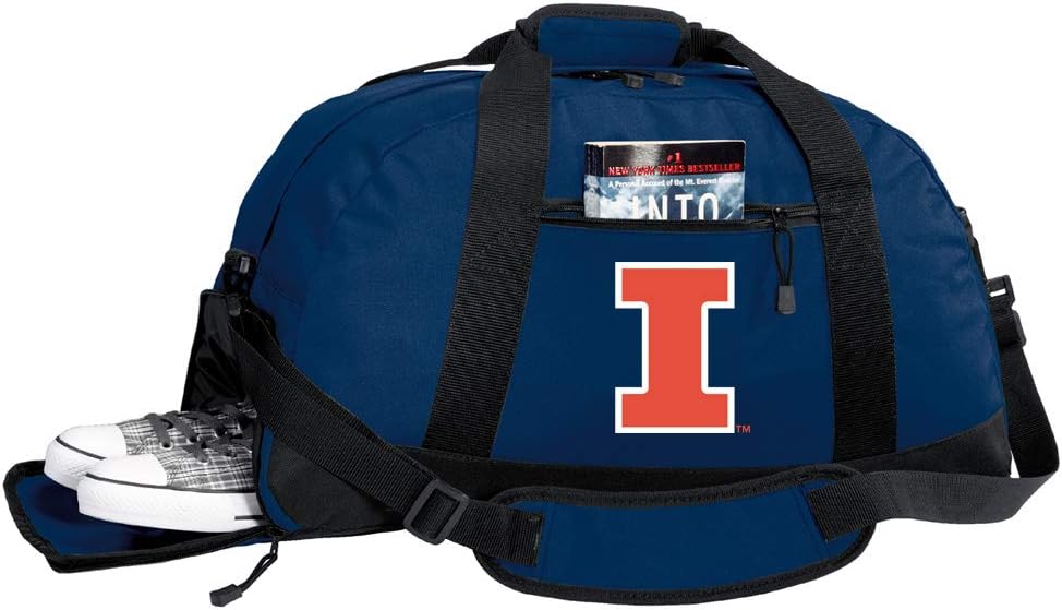 Illini Duffel Bag - University of Illinois Gym Bags w/SHOE POCKETS