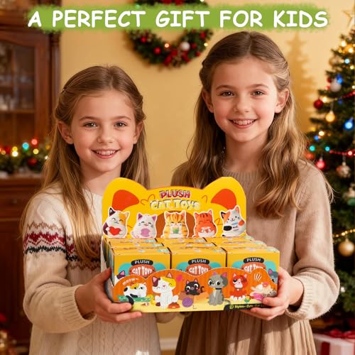 Image of Winrayk Cat Small Stuffed Animals with Blind Boxes, 9 Pack Mini Stuffed Animals Bulk Party Favors for Kids Boys Girls Birthday Gift Carnival Classroom Prize Goodie Bag Stuffer Pinata Filler Plush Toys