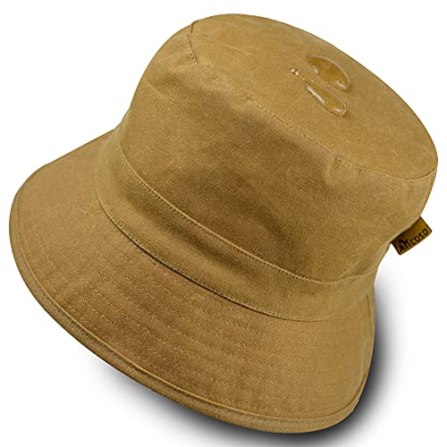 ANCOSO Bob en coton ciré avec doublure résistant à l'eau, tendance, léger, vintage, convient pour homme, pour la chasse et la course à pied, brun clair, taille L Cover