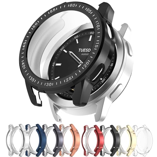 Disscool Funda compatible con Xiaomi Watch S3, fundas protectoras de repuesto de TPU suave anticaídas, accesorios de reloj inteligente (negro)