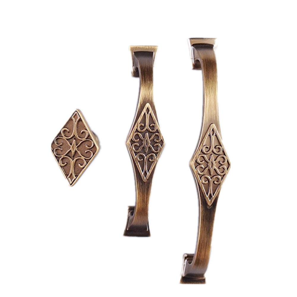 Stnyanxd 128Mm Yellow Antique Cabinet Drawer Handles 2Pcs Antique Bronze Vintage Drawer Wardrobe Door Furniture Handle 96Mm Yellow(128Mm Yellow)