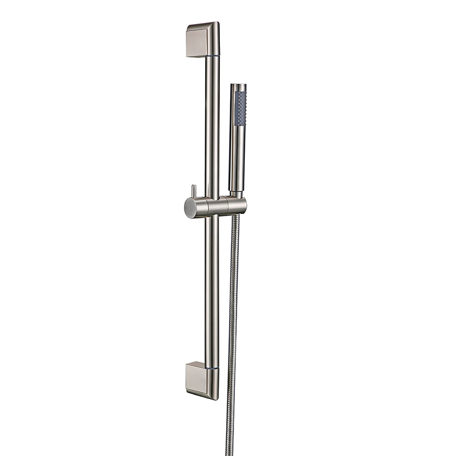 Asta Doccia Spazzolato Saliscendi Doccia 304 Acciaio Inox Asta Doccia Saliscendi Completo da Parete Regolabile Saliscendi per Doccia Completo con Doccetta, Tubo 150 cm, Supporto Regolabile