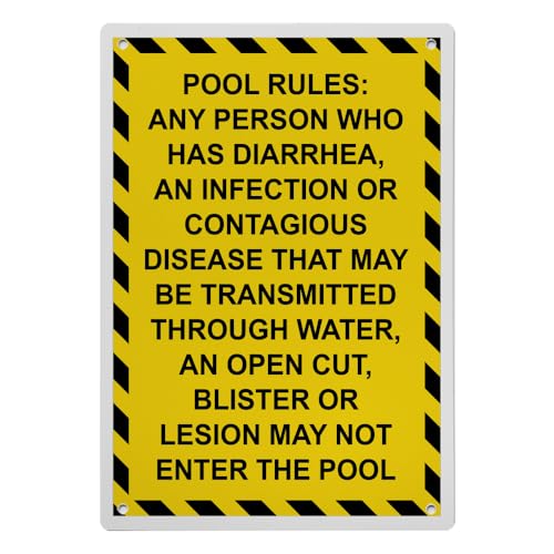 Pool Rules: Any Person Who Has Sign, 8.5 x 11 in