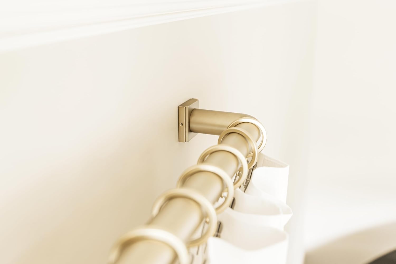 BlastHome® Luxury French Return Room Darkening Brackets – Premium Quality, Heavy Metal – Fits Only Signature Collection Curtain Rods (Rod Not Included) – 1 1/4" Large Diameter, Set of 2 – Brushed Gold