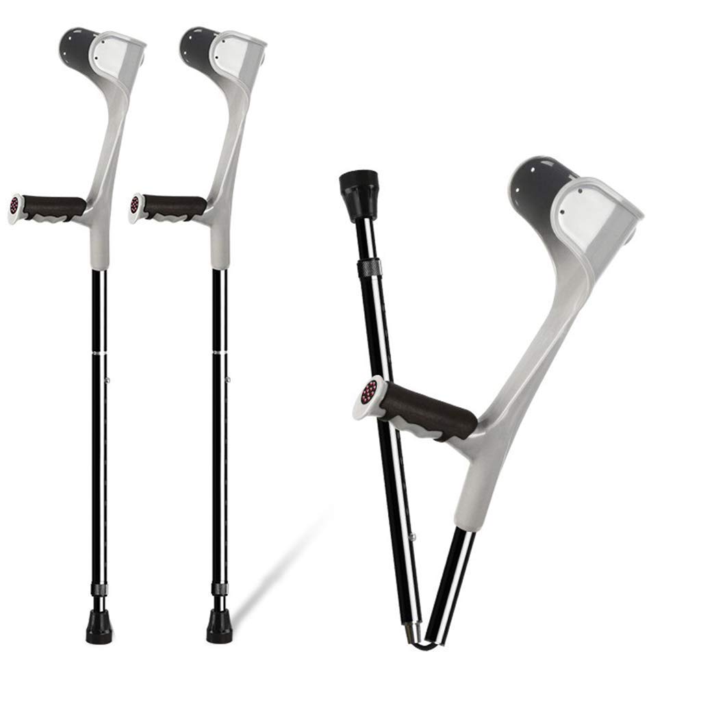 MObyat Andador para Ancianos,Bastón, muletas Plegables para antebrazo para Adultos, muleta médica Plegable portátil para Brazo, Andador de Codo de aleación de Aluminio Ligero Ajustable en Altura, g