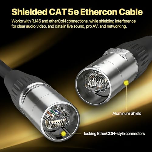 Cable Ethercon Cat 5e Ethernet Shielded 20 ft miniatura 2
