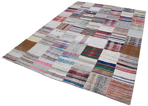 Çok Renkli Geometrik Desenli El Dokuma Salon Kilimi