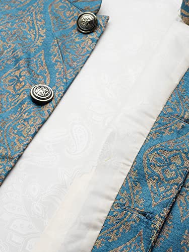 Image of SOJANYA (Since 1958, Men's Silk Blend Grey Kurta Pyjama & Silk Blend Jacket Combo