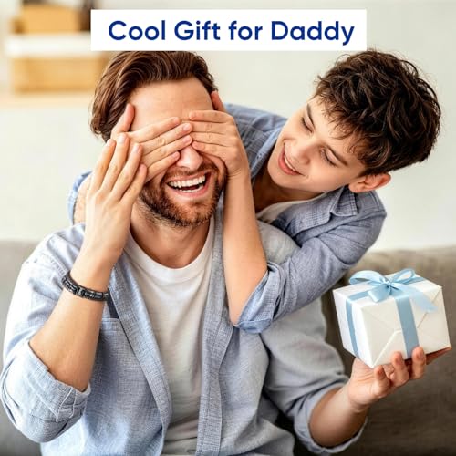 Pulsera de cuero trenzada ajustable para hombre miniatura 3