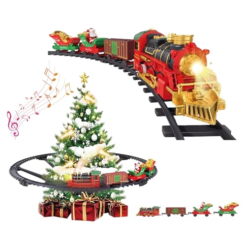 Décoration festive en train de mouvement de Noël avec télécommande et LED