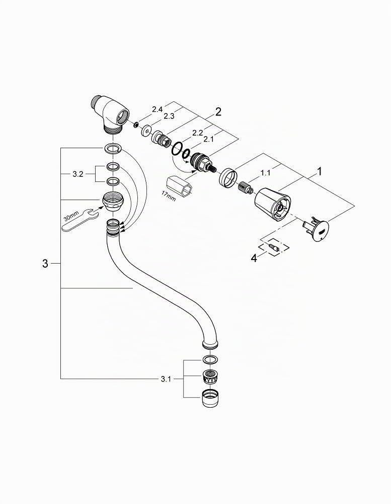 Grohe 30484001 Costa, Rubinetto di Erogazione a Muro, Cromo, da 1/2 Pollici