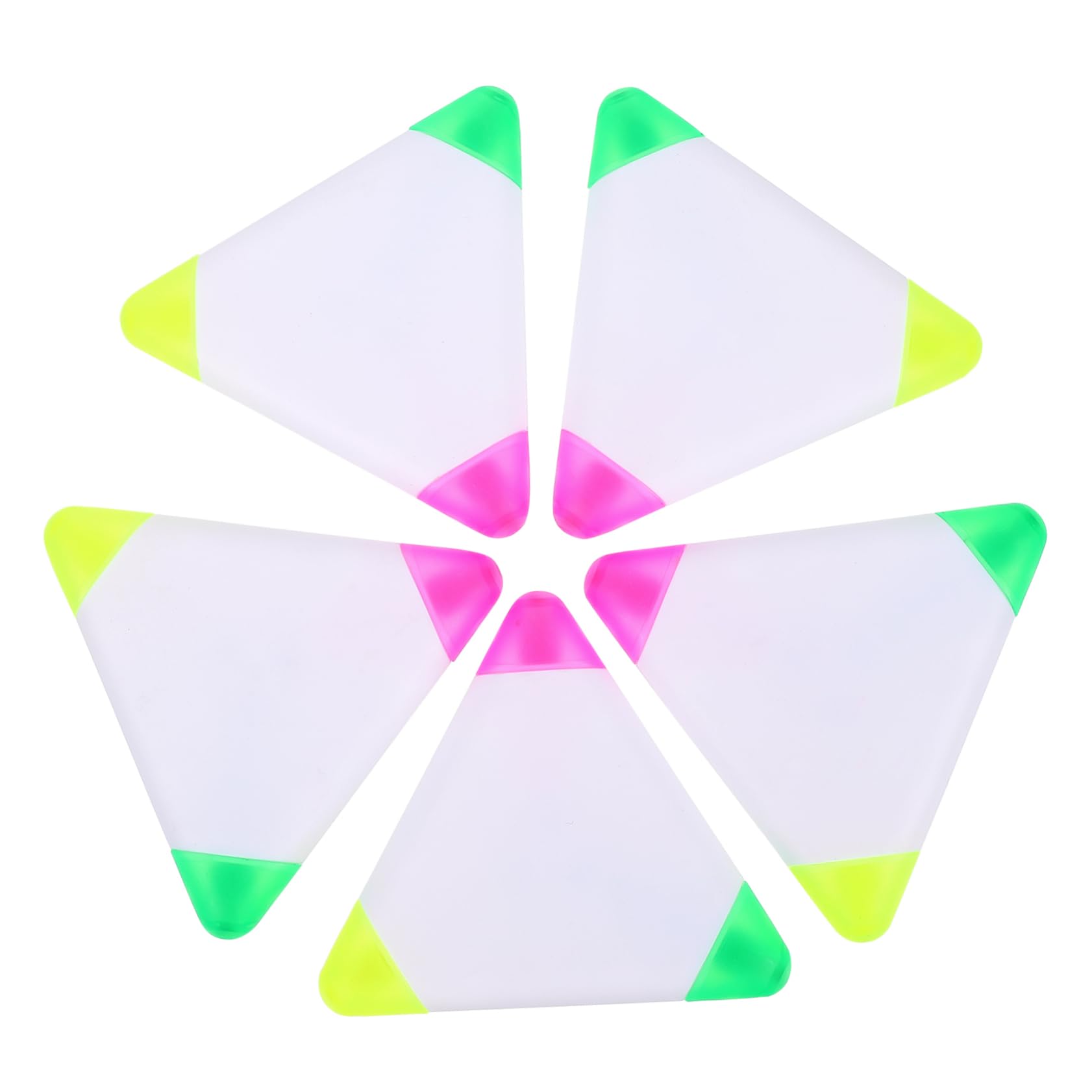 HOMSFOU 6 Sätze Textmarker Dreiecksmarkierungen Fluoreszierender Markierungsstift Fluoreszenzschwerer Farbige Stifte Dreieckige Markierung Farbstift Plastik Bunt 5 Stück * 6