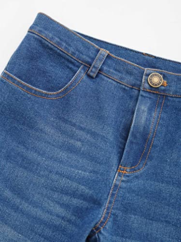 Kids Girls Stylish Flared Jeans Elastic Waist Bell Bottoms Casual Denim Pants Zip Closure Vintage Distressed Trousers4