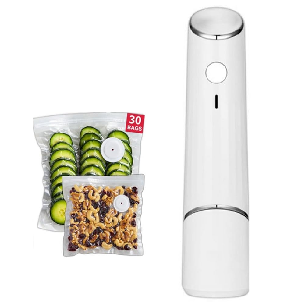 Hndhbfgrt Vacuum Sealer Machine with 30 Reusable Bags Powerful Handheld Vacuum Sealer Machine Portable Food Sealer