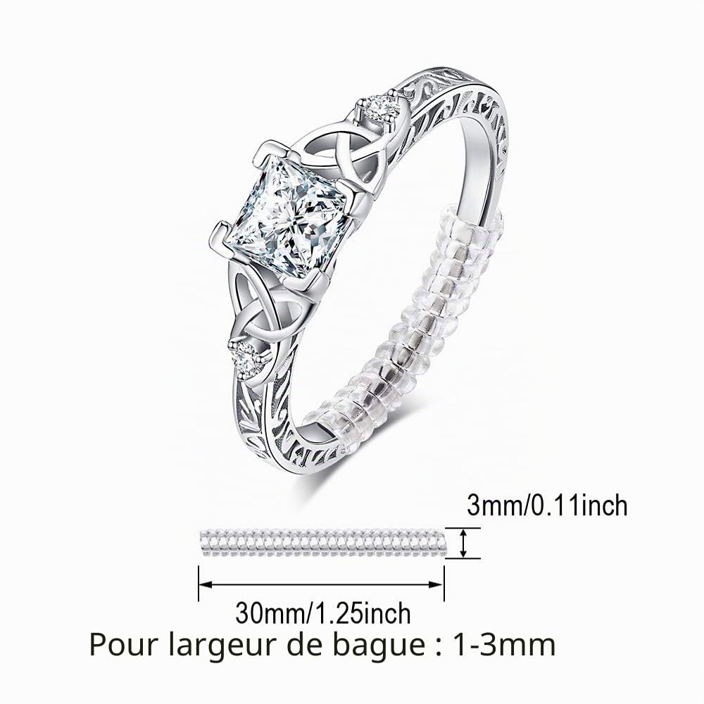 JewelryPalace Celtique Noeud Bague de Fiançailles Femme Alliance, Vintage Princesse 1.2ct Zircone Cubique en Bague Argent 925 Mariage Promise Engagement Cadeau, Plaqué Or Jaune Or Rose Bijoux Femme