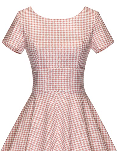 Image of GownTown Women's 1950s Vintage Dresses Short Sleeves Cocktail Stretchy Party Dresses with Pocket