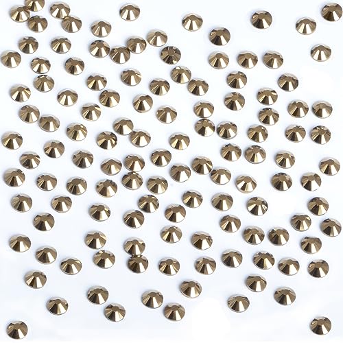 Image of Bymitel Hotfix Crystal Rhinestones Round Gems Iron on DIY Jewelry Making Flat Back for Crafts,Aurum, 1.6mm(SS4 /2880pcs)