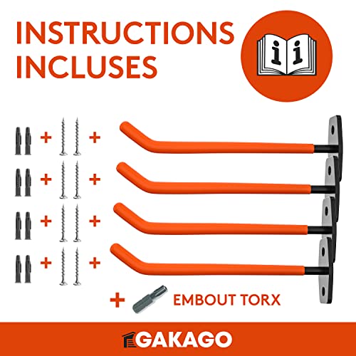 Support mural pour pneus Gakago avec 4 supports de jantes complets