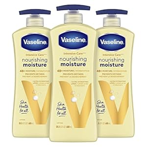 Vaseline Intensive Care Nourishing Moisture Body Lotion for Dry Skin, Made with Ultra-Hydrating Lipids + Pure Oat Extract for Nourished, Healthy-Looking Skin 20.3 oz, 3ct