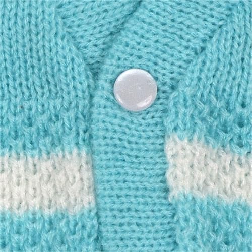 Image of Baby Winter Sweater | Wool Knit Full Sleeve Cardigan for Babies | Soft Warm Winter Clothing for Newborn Boys Girls & Toddlers, Combo Firozi & Rani (3 to 6 Months) Pack of 2