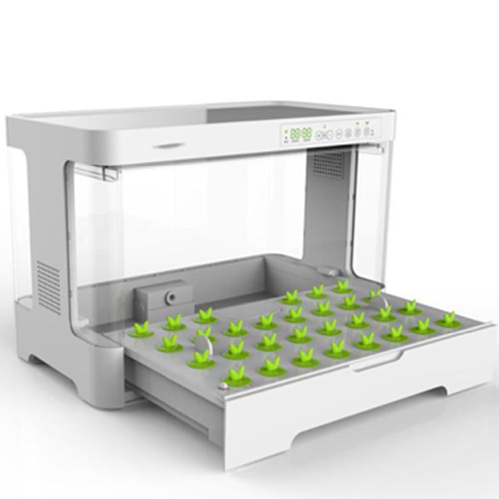 FHRKA 30 Pods Hydroponic Growing Systems, Smart Indoor Herb Garden Kit with LED Grow Light & 4L Tank for Kitchen