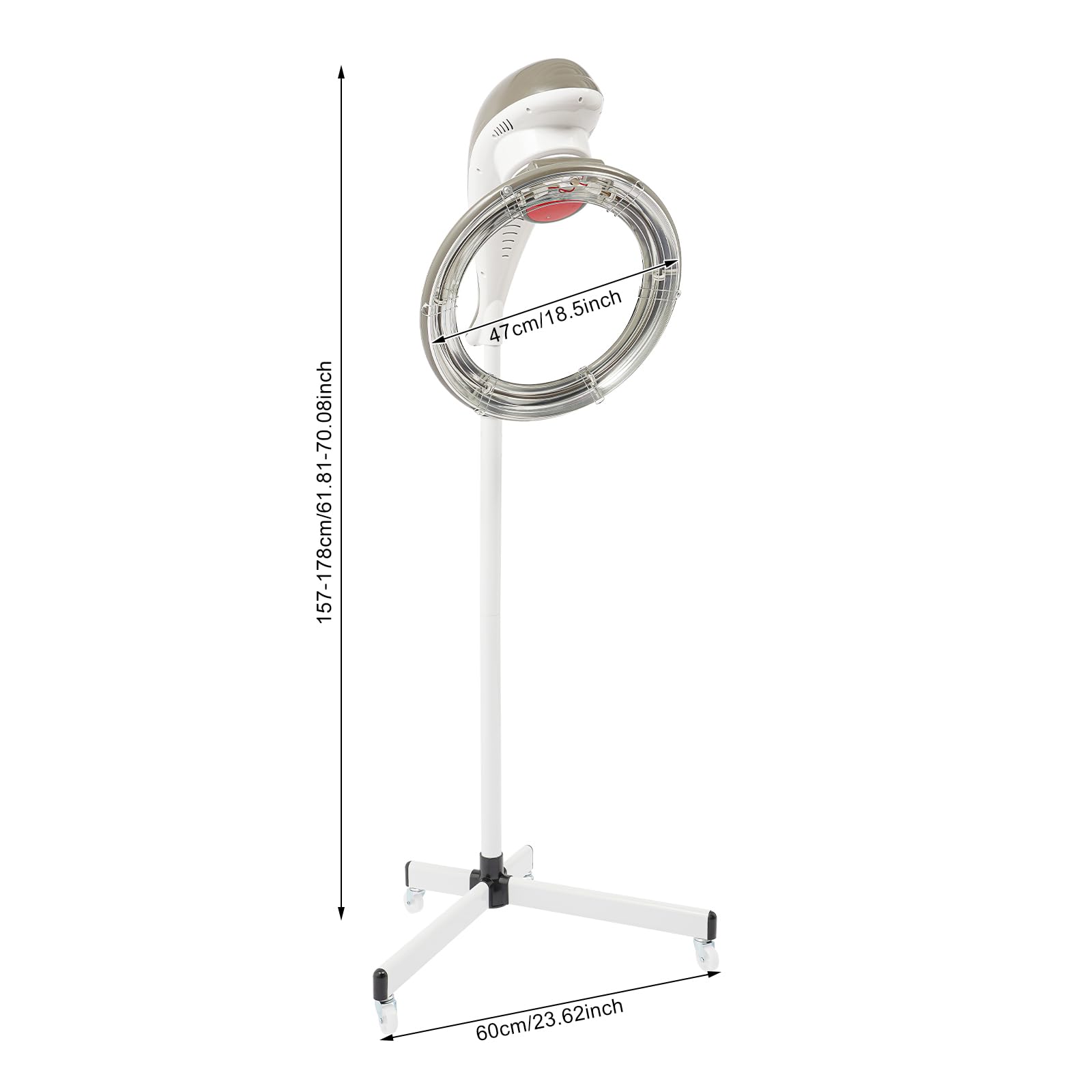 Chauffage De Coiffure Avec Support 950W, Appareil De Coloration Pour Salon De Coiffure, Rotation à 360°, Processeur De Couleur, Coiffage Permanent, Pour Salon Spa, Soins Capillaires à Domicile (Gris)