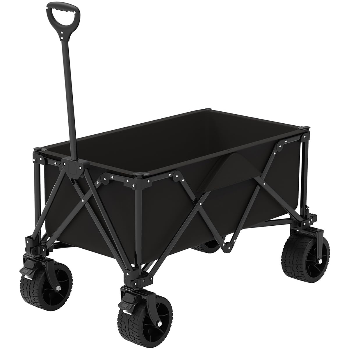 GT Garden Chariot de Transport Pliable Noir avec Roues Tout Terrain