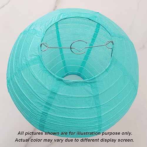 Image of 10 Inch Blue Paper Lanterns Bridal Shower Decoration,Paper Lamp Shade(Set of 5, Blue)