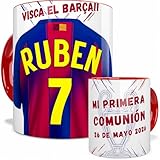 EL DETALLITO Taza Barcelona Personalizada Fútbol Nombre Número Y Dedicatoria Equipaciones Cerámica Regalo Original dia del padre Niños Cumpleaños Tazas Desayuno ceramica 350ml Barça
