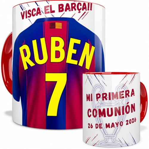 Hogar | El Detallito Taza Barcelona Personalizada Fútbol Nombre Número Y Dedicatoria Equipaciones Cerámica Regalo Original Dia Del Padre Niños Cumpleaños Tazas Desayuno Ceramica 350ml Barça