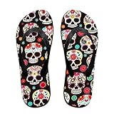 Huesos y Calaveras de Colores Unisex Adultos Chanclas Informales Sandalias Zapatillas de Fiesta...