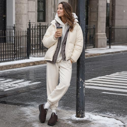Image of SHIBEVER Winter Boots for Women Warm: Comfortable Slip on Ankle Snow Boots