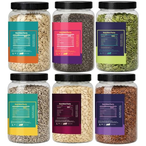 Image of LILA DRY FRUITS Seed Mix Chia Pumpkin Sunflower Watermelon Muskmelon Flax Seeds 100 g each
