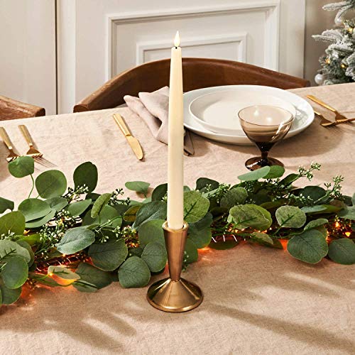 Lamplust Flickering Flameless Taper Candles With Remote - 11 Inch Led Candlesticks, Realistic 3D Flame With Wick, Ivory Real Wax, Spring Home Decor, Automatic Timer, Batteries Included - Set Of 4 #TOP5