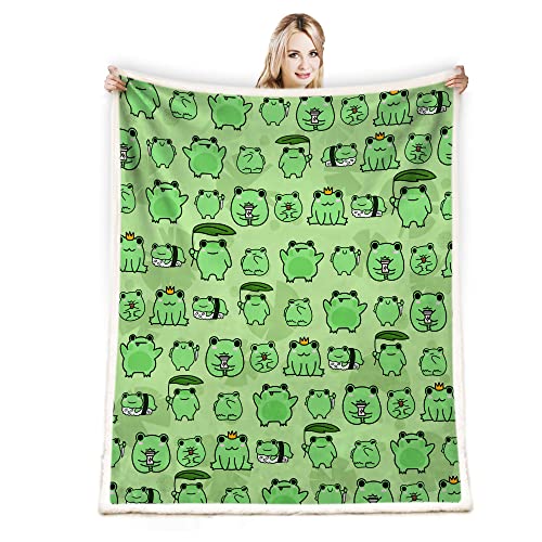 Juirnost Frog Blanket - Soft & Cozy Throw for Couch Sofa Bed & Home Decor - 50x60 Inch Lightweight & Warm
