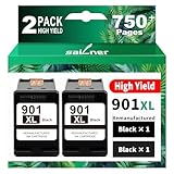 SAILNER 901XL Black Ink Cartridges(2-Pack) Remanufactured Ink for HP 901 901XL Ink Cartridges Work for HP Officejet 4500 J4524 J4540 J4550 J4580 J4624 J4680 Printer Ink 901 XL (High-Yield Black)