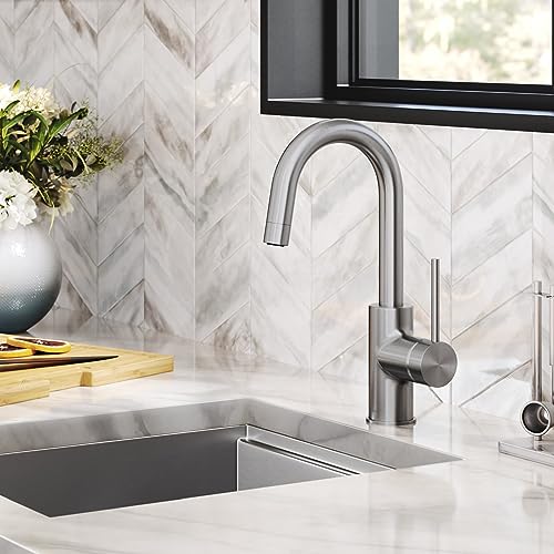 Kraus KPF-2600SFS Spot Free Oletto Single Handle Kitchen Bar Faucet In All-Brite Stainless Steel Finish thumb #1