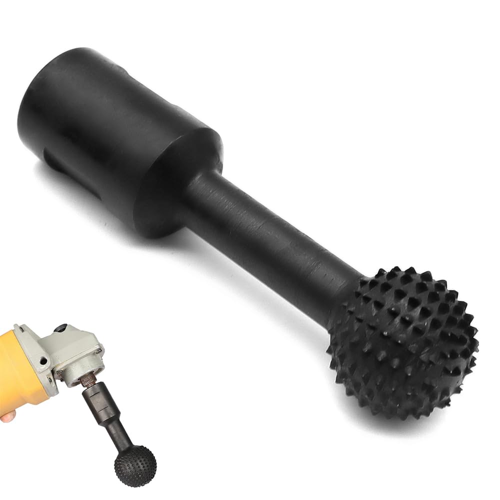 QWORK Fraise Sphérique Pour Meuleuse D'Angle 115/125 Mm – Outil Sculpture Bois Acier Carbone M14