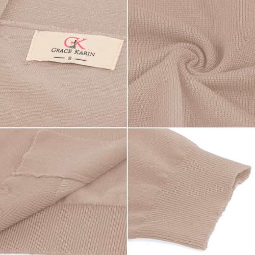 Image of GRACE KARIN Women Cardigan Sweaters Lightweight Knit Cropped Cardigans Trendy 3 /4 Sleeve Shrug Bolero S-3XL