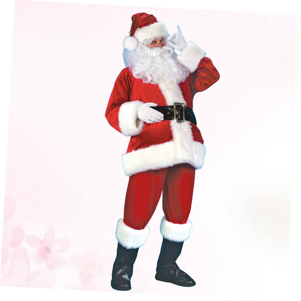 GALPADA Costume De Père Pour Adultes Costume De Cosplay De Gants De Père En Peluche Tenues De Festival Vêtements De