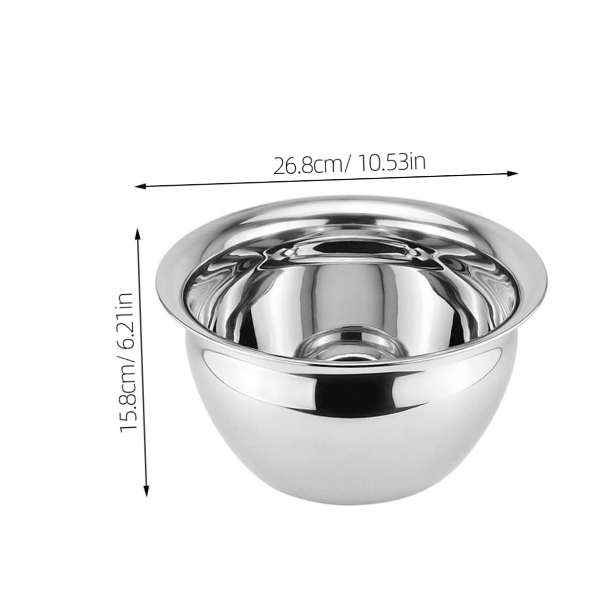 Tazón para Mezclar de Acero Inoxidable 304 sin Rebabas, Cuenco Espesado Multifuncional para Batir Huevos y Almacenar Alimentos en Cocina