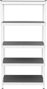SafeRacks Modular Garage Shelving - 5 Tier Storage Shelves, Tall Metal Rack Shelves for Storage, Heavy Duty Steel Shelf Organizer for Garage, Or Kitchen Pantry White, 18 x 36 x 72