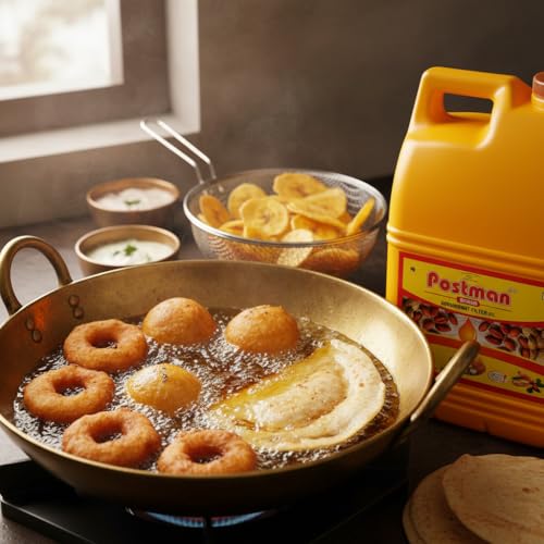 Image of Postman Double Filter Groundnut Oil 15 Litre Jar | 100% Pure Filtered Peanut Oil for Cooking & Deep Frying | Aromatic Mungfali Tel