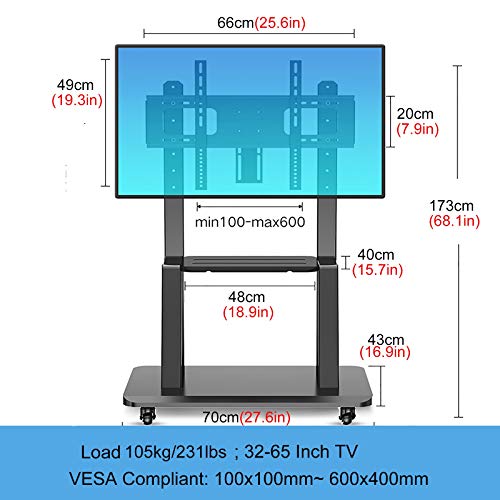 Soporte Universal para TV con Ruedas, Ajustable 32-65'' miniatura 2