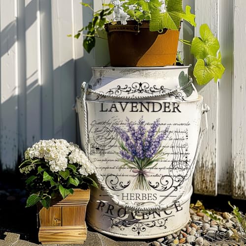 OLYCRAFT 3 Stück/Set Lavendel Transferfolien Zum Aufreiben Für Möbel Und Kunsthandwerk 30x15cm Vintage Logo Möbelaufkleber Lavendel Kräuter Aus Der Provence Transferfolie Mit 1 Teiligem Schaber