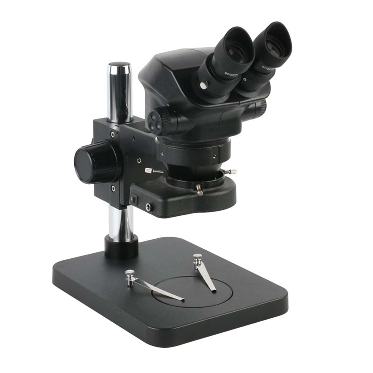 Microscope 7X-50X Magnification Continuous Zoom Binocular Industrial Stereo Microscope + 1.0X 0.5X 2.0X Barlow Objective Lens(A)