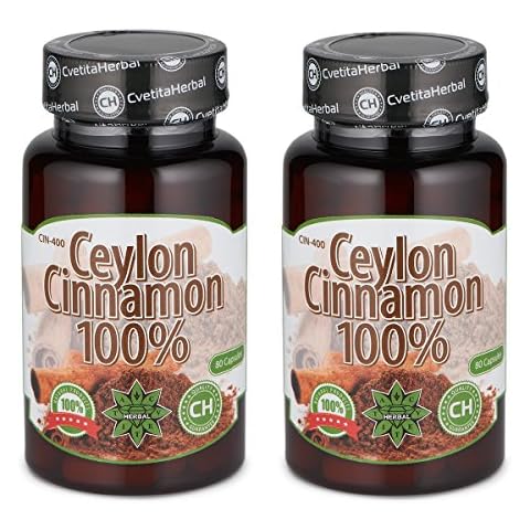 100% Ceylon Cinnamon | 160 Capsules x 300 mg (80 Days Supply) | Reduce Appetite & Weight Loss | Supports Heart & Joint Health | Powerful Natural Antioxidant by Cvetita Herbal Cover