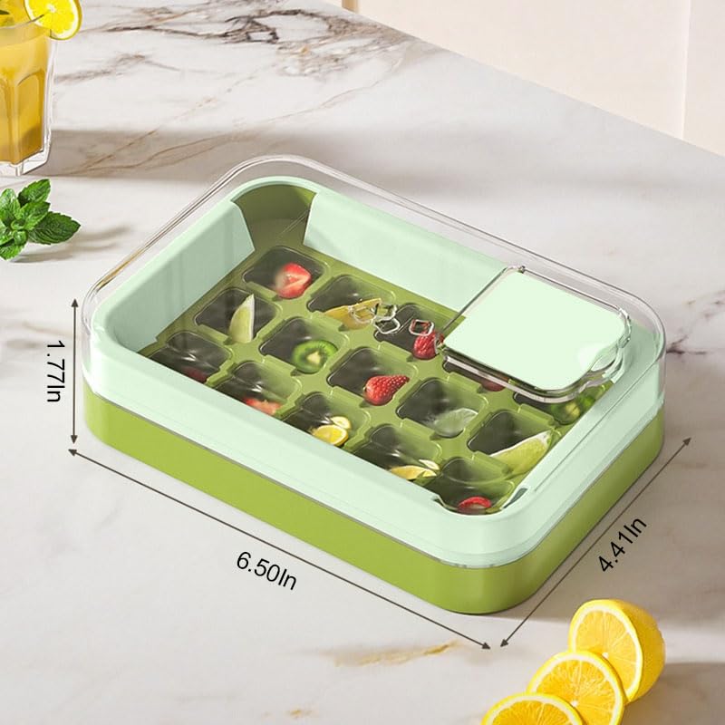 Molde para hielo de 15 cubos con tapa, verde miniatura 6