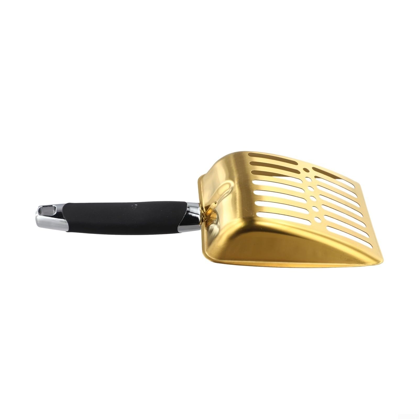 Pala hueca para cenizas de chimenea, pala de hierro resistente al calor para una eliminación eficiente de cenizas de estufas de leña, hogueras y parrillas, 25,5 cm (dorado)